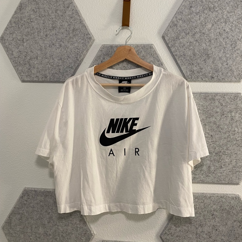 2X Plus Size Nike Air Crop White with Black Logo